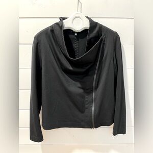 RAFFINELLA – Black Asymmetrical Zip Jacket – Size 16